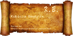 Kubicza Beatrix névjegykártya