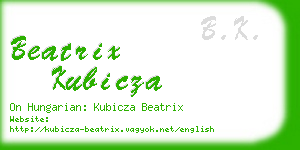 beatrix kubicza business card